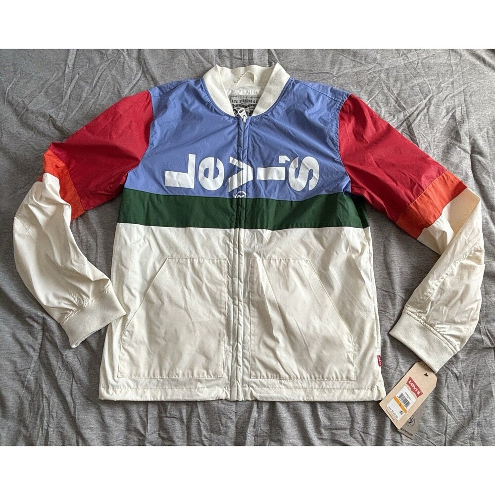 Mens Levi's Lightweight Retro Varsity Bomber Windbreaker Jacket Size Small